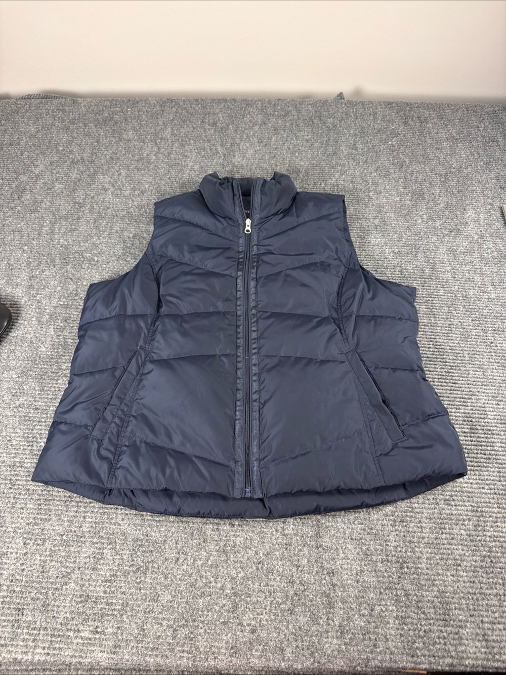 Lands End Goose Down Puffer Vest  Women’s  1X 16-18W Navy Blue Gorpcore Winter